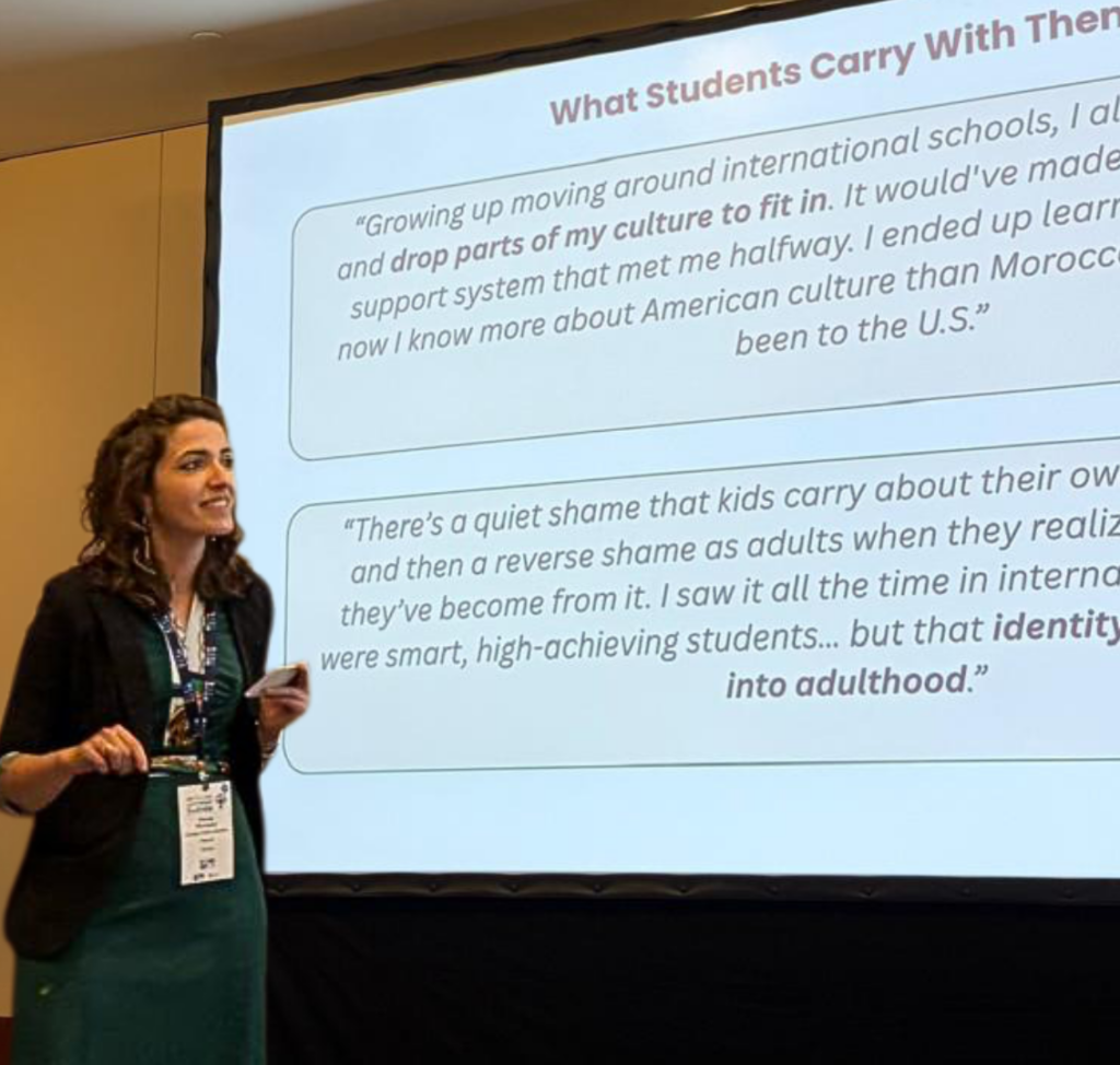 Patrice Thompson presenting on multilingual education at the ECIS Leadership Conference 2026 in Lisbon